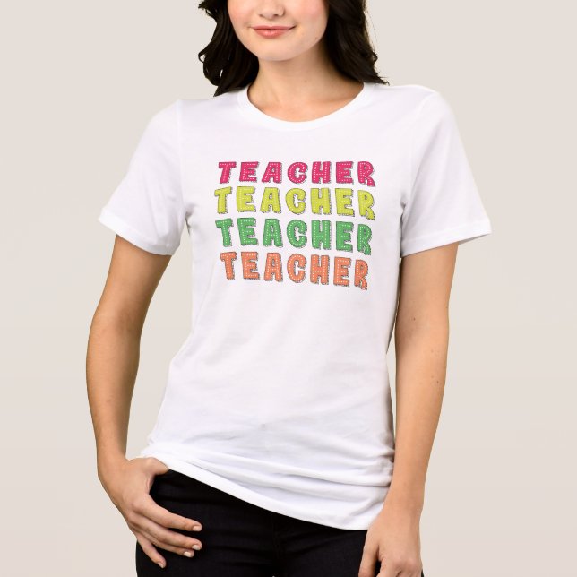 Lehrer T-Shirt Tri-Blend Shirt (Vorderseite)