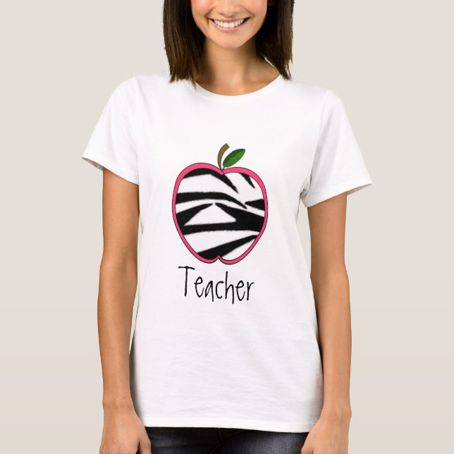 Lehrer-T-Shirt - Zebra-Druck Apple T-Shirt (Vorderseite)