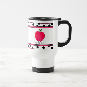 Lehrer-Tasse - Polka-Punkt-Apple-Reise-Tasse Reisebecher