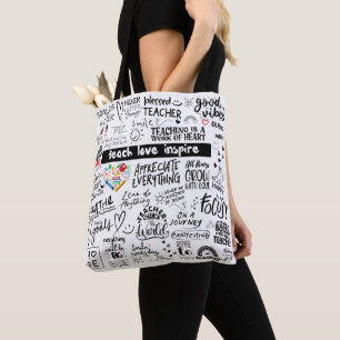 LEHRER TOTE BAG - Lehre Liebe Inspirier Affirmatio