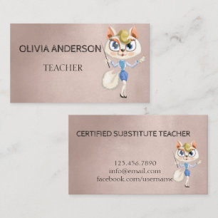 Lehrer   Tutor golden Rose Business Cards Visitenkarte