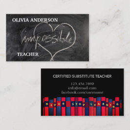 Lehrer | Tutor stoppt LERNEN NIE Visitenkarte