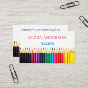 Lehrer   Tutor White Business Cards Visitenkarte