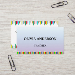 Lehrer   Tutor White Business Cards Visitenkarte
