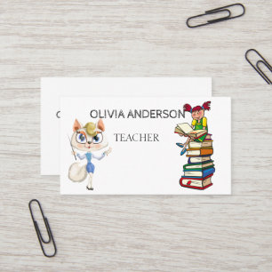 Lehrer   Tutor White Business Cards Visitenkarte