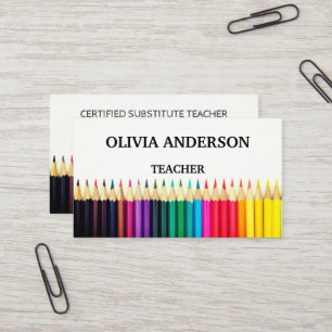 Lehrer   Tutor White Business Cards Visitenkarte