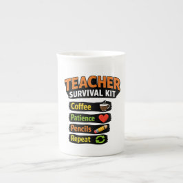 Lehrer-Überlebenskit Tee-Tasse Prozellantasse