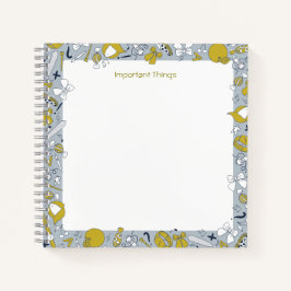 Lehrer und Kind gehen zurück zur Schule Notizbuch