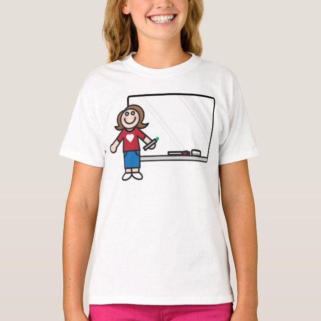 Lehrer und Whiteboard-T - Shirt (Vorderseite)