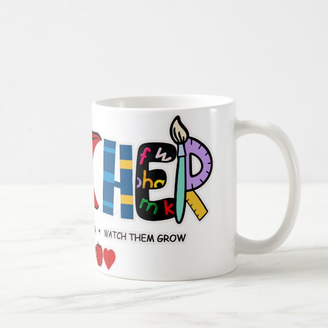 Lehrer unterrichten sie, Liebe sie, beobachten sie Kaffeetasse (Rechts)