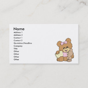 Lehrer unterrichtet Baby-Teddybär-Design Visitenkarte
