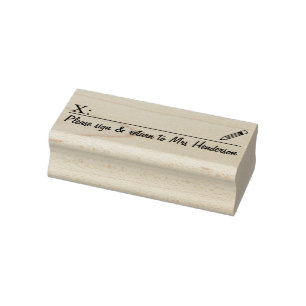 LEHRER UNTERSCHREIBEN UND RÜCKGABESTEMPEL GUMMISTEMPEL