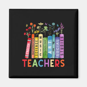 Lehrer Vintage-Blumen-Buch Themen Zurück zur Schul Magnet