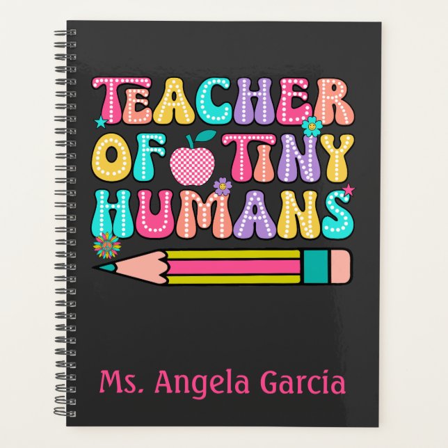 Lehrer von winzigen Menschen zurück zum Schulplane Planer (Vorderseite)