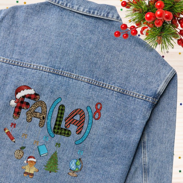 Lehrer Weihnachten Fa La School Schulspass Jeansjacke (Von Creator hochgeladen)