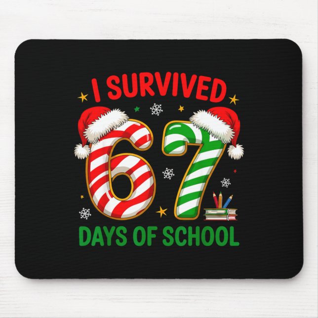 Lehrer Weihnachten Lustiges Meme Ich überlebte 67  Mousepad (Vorne)