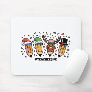 Lehrer Weihnachts Bleistifte Lehrer Leben Frohe We Mousepad