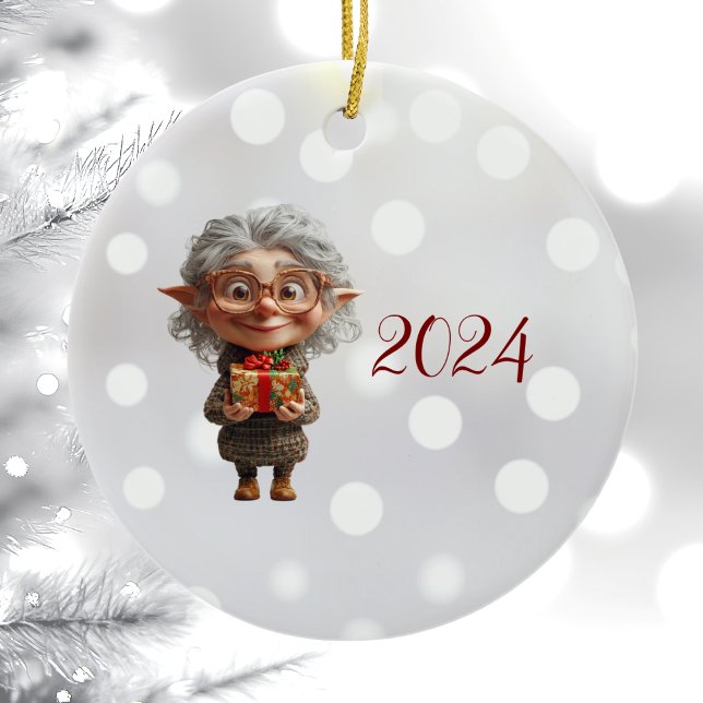 Lehrer Weihnachts-Elf-Keramik Ornament (Von Creator hochgeladen)