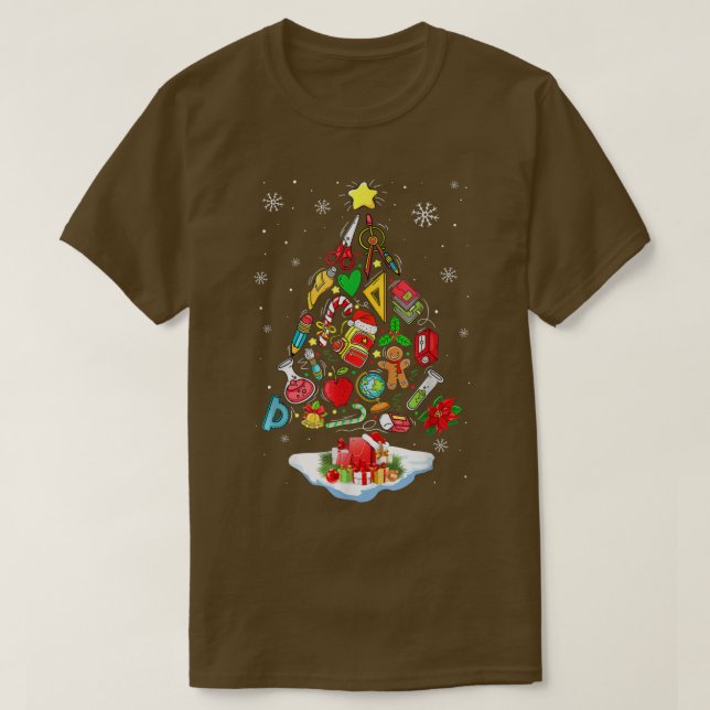 Lehrer Weihnachtsbaum Schulbedarf Übereinstimmung  T-Shirt (Design vorne)