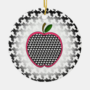 Lehrer-Weihnachtsverzierung - Hahnentrittmuster Keramikornament