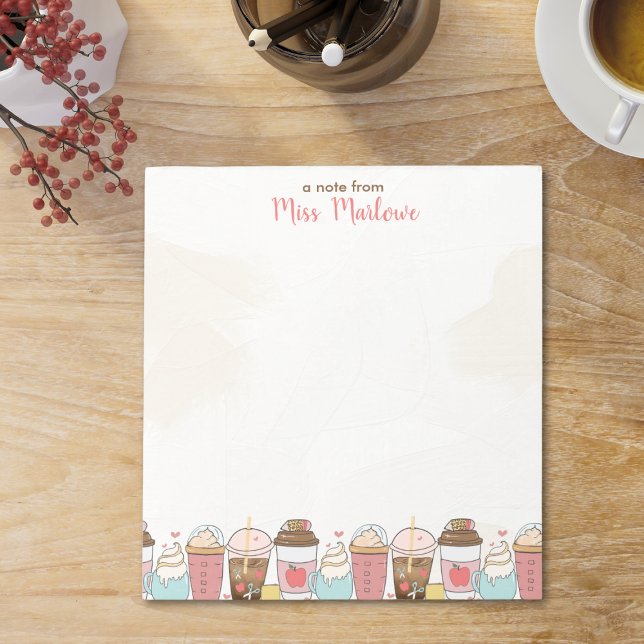 Lehrer Wertschätzung Apple Kaffee Personalisiert Notizblock (Teacher Appreciation Apple Coffee Personalized Notepad)