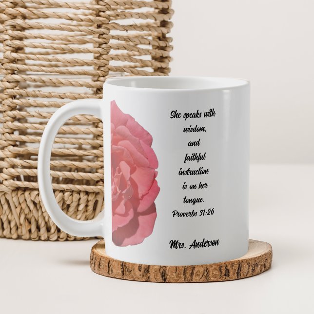 Lehrer Wertschätzung Bibel Verse Sprichwörter 31:2 Kaffeetasse (Von Creator hochgeladen)