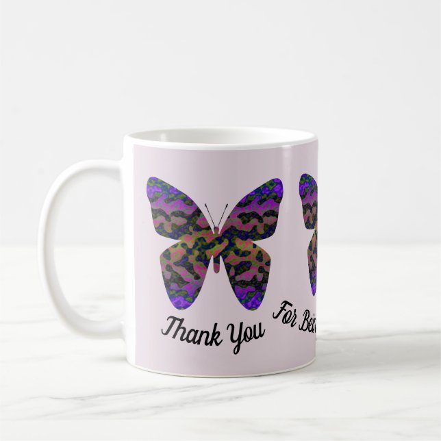 Lehrer Wertschätzung Bright Butterfly Danke Kaffeetasse (Links)