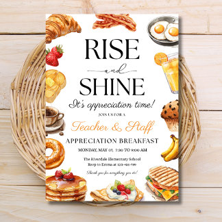 Lehrer Wertschätzung Frühstück, Frühstück Party Einladung