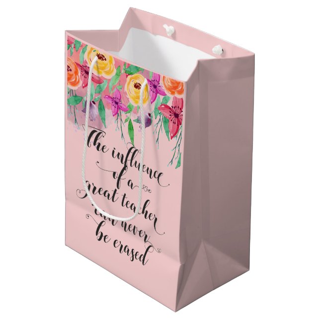 Lehrer Wertschätzung Geschenk Packung Yoga Lehrer  Mittlere Geschenktüte (Vorderseite Schrägansicht)