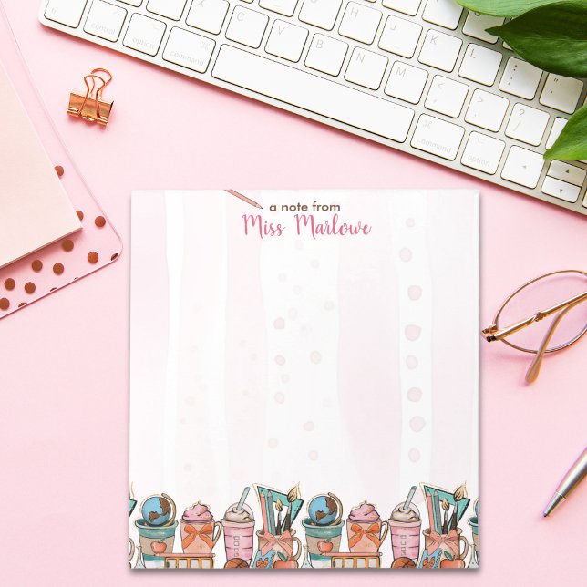 Lehrer Wertschätzung Geschenk Schule Kaffee Latte Notizblock (Teacher Appreciation Gift School Coffee Latte Personalized Notepad)