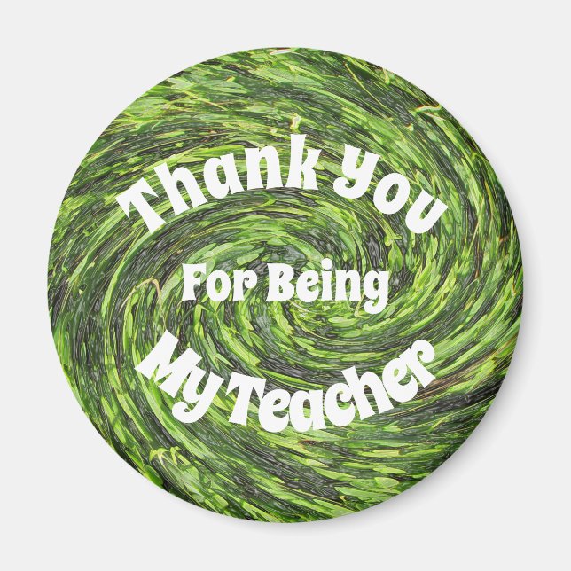 Lehrer Wertschätzung Grünen Spirale Vielen Dank Magnet (Vorne)