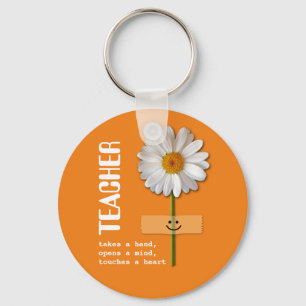 Lehrer Wertschätzung lächelnd Daisy Geschenk Schlüsselanhänger