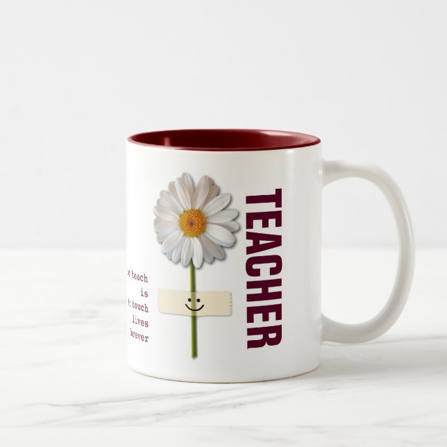 Lehrer Wertschätzung lächelnd Daisy Geschenk Zweifarbige Tasse (Rechts)