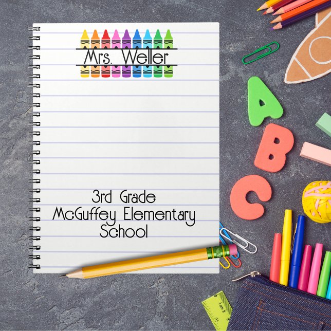 Lehrer Wertschätzung Personalisiert Red Crayon Lin Notizblock (Von Creator hochgeladen)