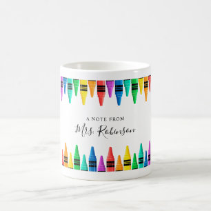 Lehrer Wertschätzung Rainbow Crayon Kaffeetasse