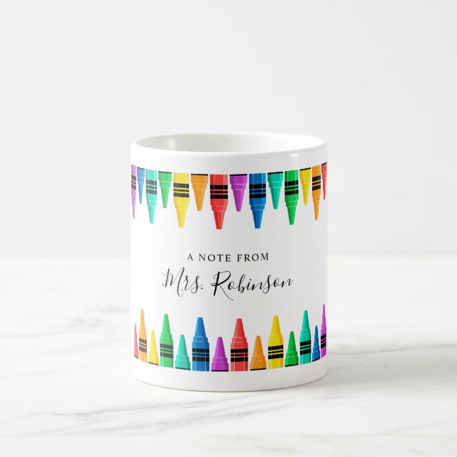 Lehrer Wertschätzung Rainbow Crayon Kaffeetasse (Mittel)