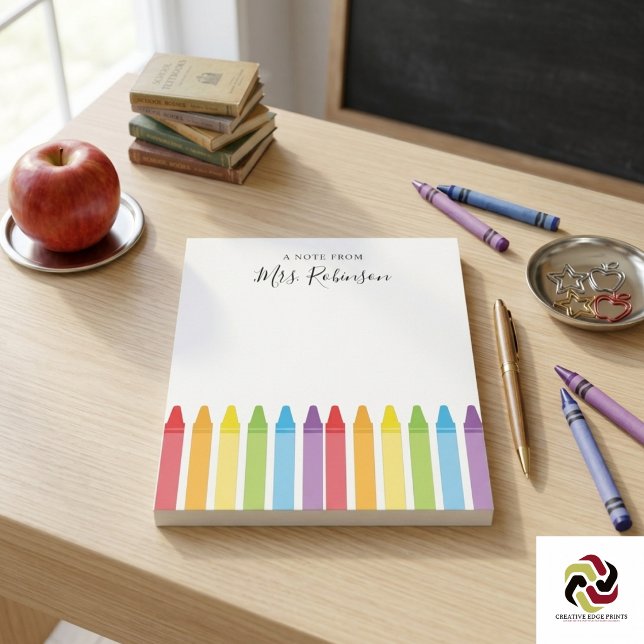 Lehrer Wertschätzung Rainbow Crayon Notizblock (Teacher Appreciation Rainbow Crayon Notepad
)