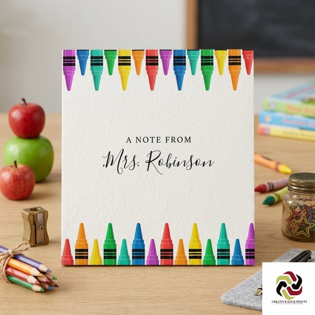 Lehrer Wertschätzung Rainbow Crayon Notizblock (Teacher Appreciation Rainbow Crayon Notepad
)