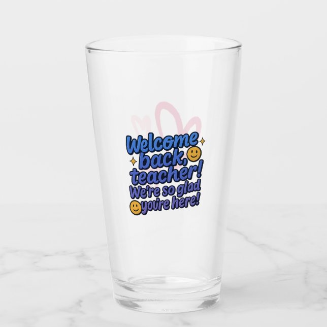 Lehrer willkommen Back Cup Glas (Vorderseite)