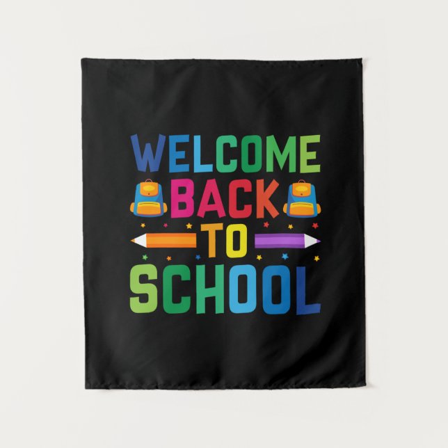 Lehrer willkommen zurück zur Schule Wandteppich (Vorderseite)