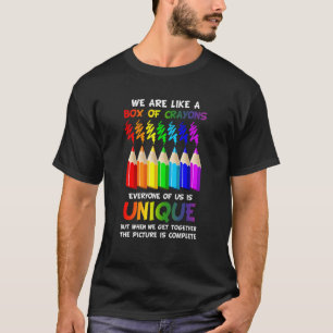 Lehrer wir sind wie eine Schachtel von Crayons zur T-Shirt