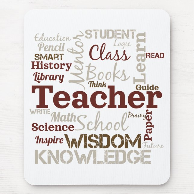 Lehrer Wortwolke Mousepad (Vorne)
