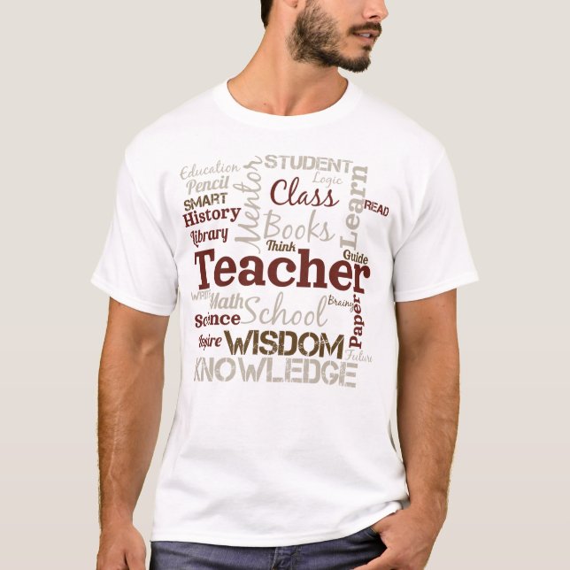Lehrer Wortwolke T-Shirt (Vorderseite)