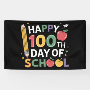Lehrer zum 100. Schultag Glücklicher 100. Tag Banner