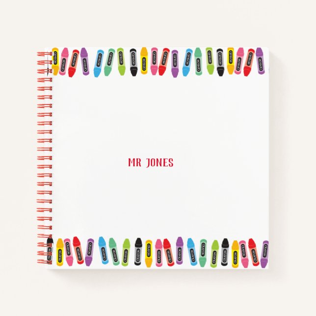 Lehrer zurück zum Niedlichen Farbdrachen der Schul Notizbuch (Vorderseite)