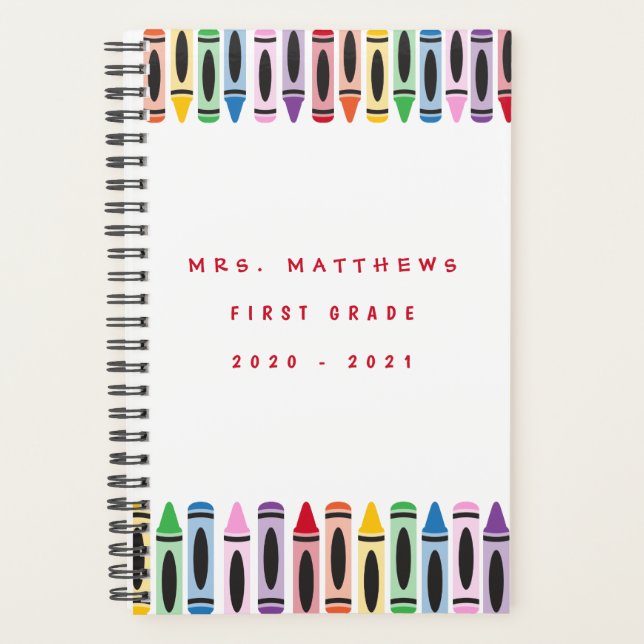 Lehrer zurück zum Niedlichen Farbdrachen der Schul Planer (Vorderseite)