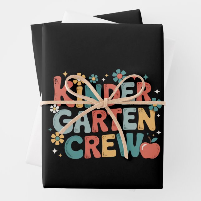 Lehrer zurück zur Crew des Kindergartens Geschenkpapier Set (Beispiel)