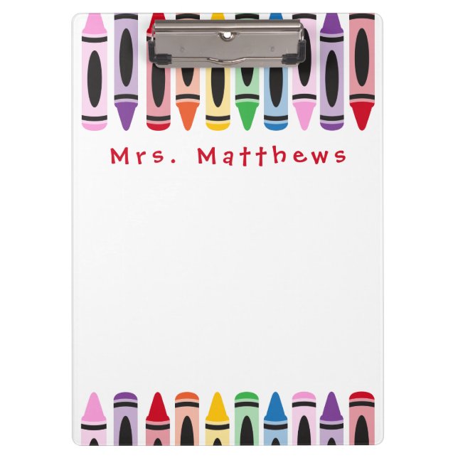 Lehrer zurück zur Niedlichen Farbraupe der Schule Klemmbrett (Vorderseite)