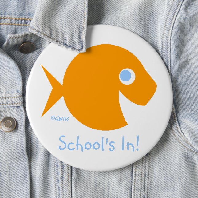 Lehrer zurück zur Schule in Niedlichen Goldfish Button (Beispiel)