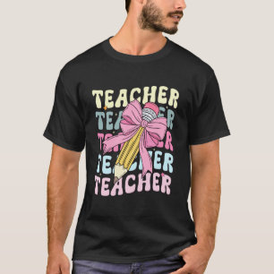 Lehrer Zurück zur Schule Lehrer Kokette Bogen Blei T-Shirt